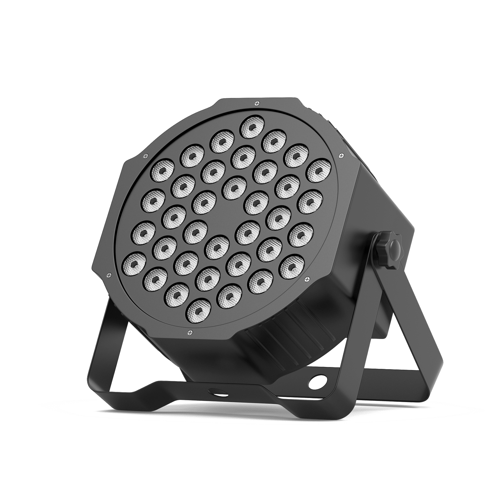 Black UKING ZQ01082 PAR Light with 36 RGB LED lamp beads and adjustable bracket for stage events.