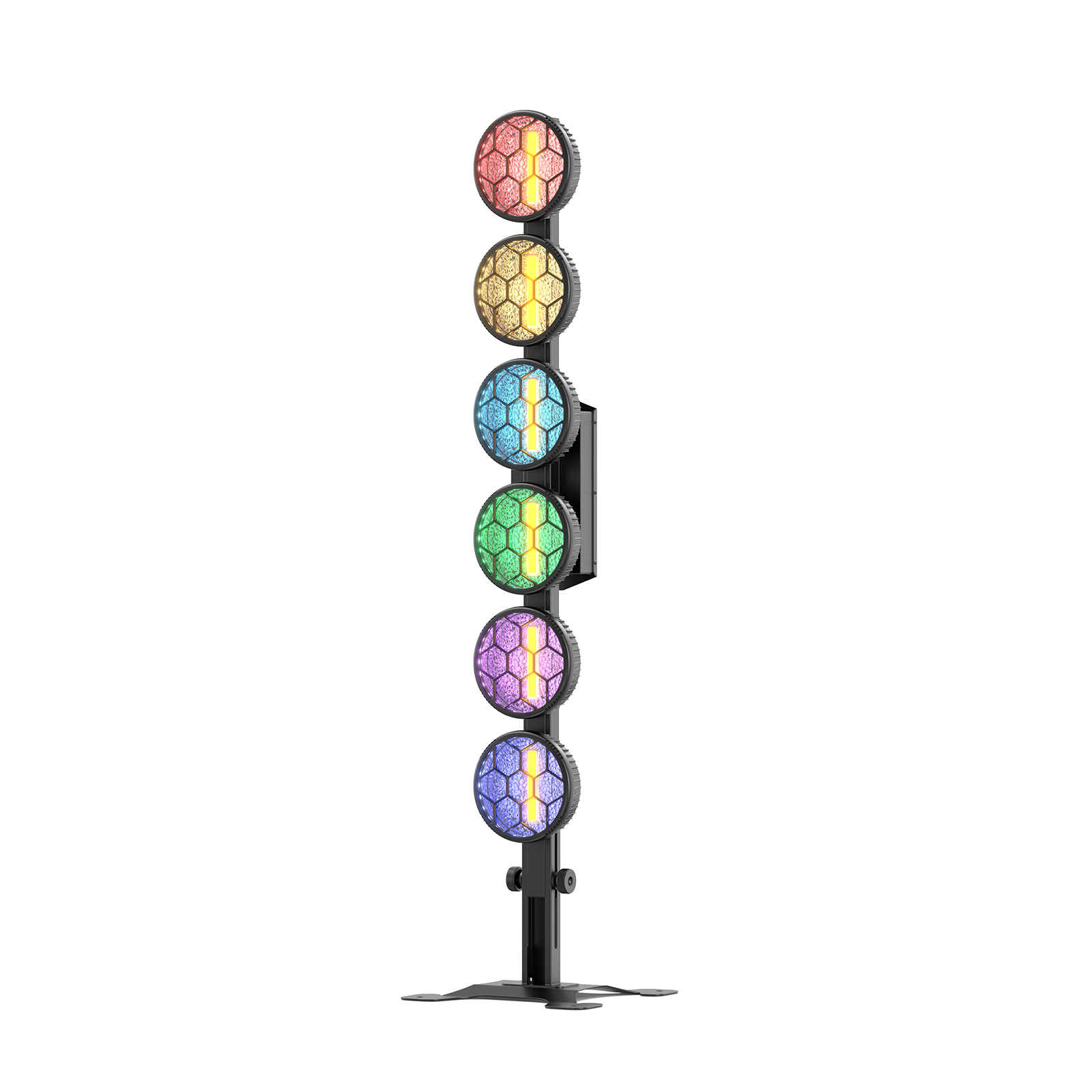 UKING ZQ01334 tall LED Wash Light with six vibrant RGB COB lights and honeycomb lenses for stage & events.