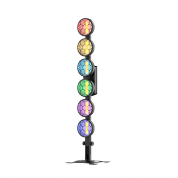 UKING ZQ01334 tall LED Wash Light with six vibrant RGB COB lights and honeycomb lenses for stage & events.
