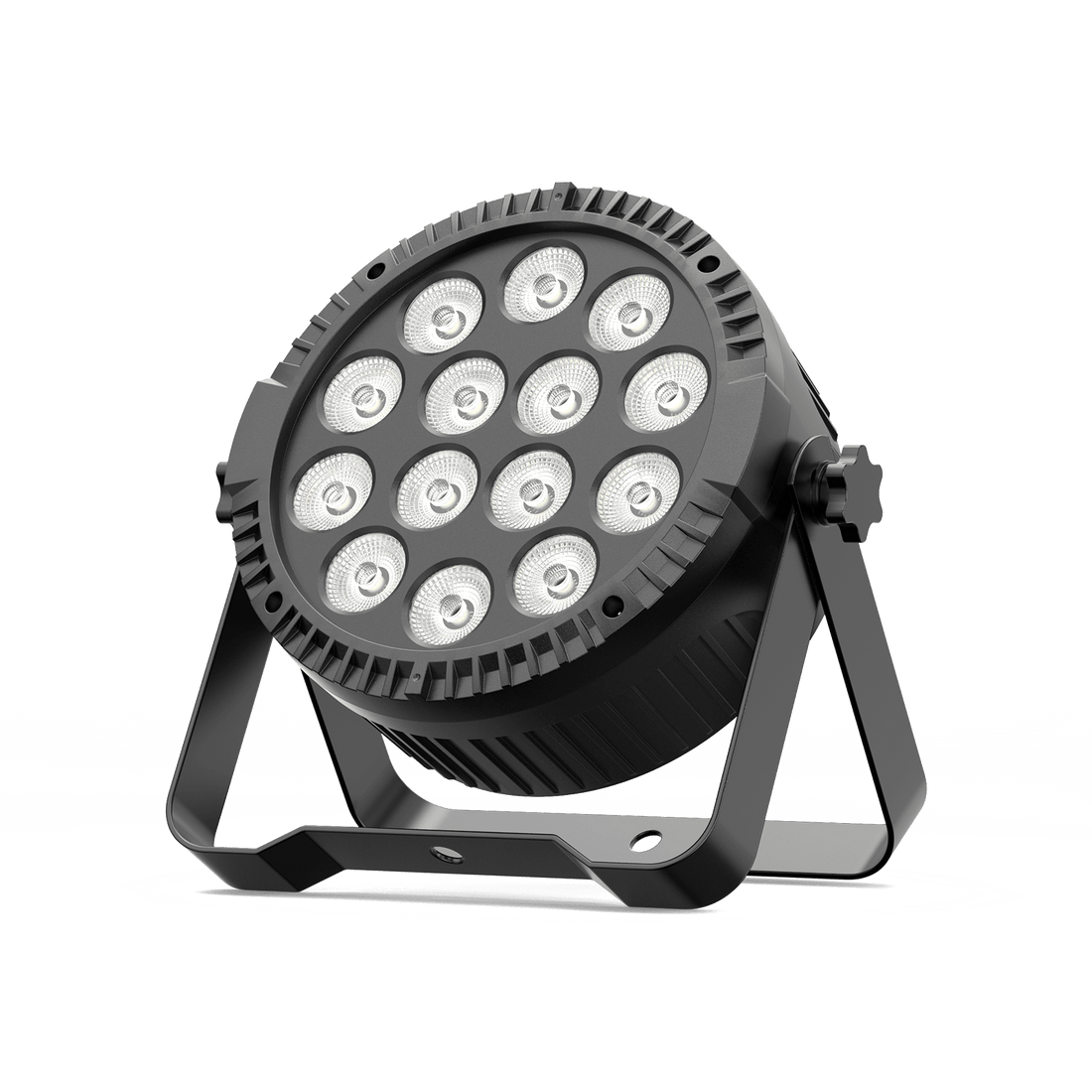 UKING ZQ01424 PAR Light showing 14 RGBW LEDs, black housing, and adjustable bracket for stage & event lighting.