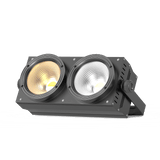 UKING ZQ01496 PAR light with dual warm and cold white LEDs, black aluminum body.