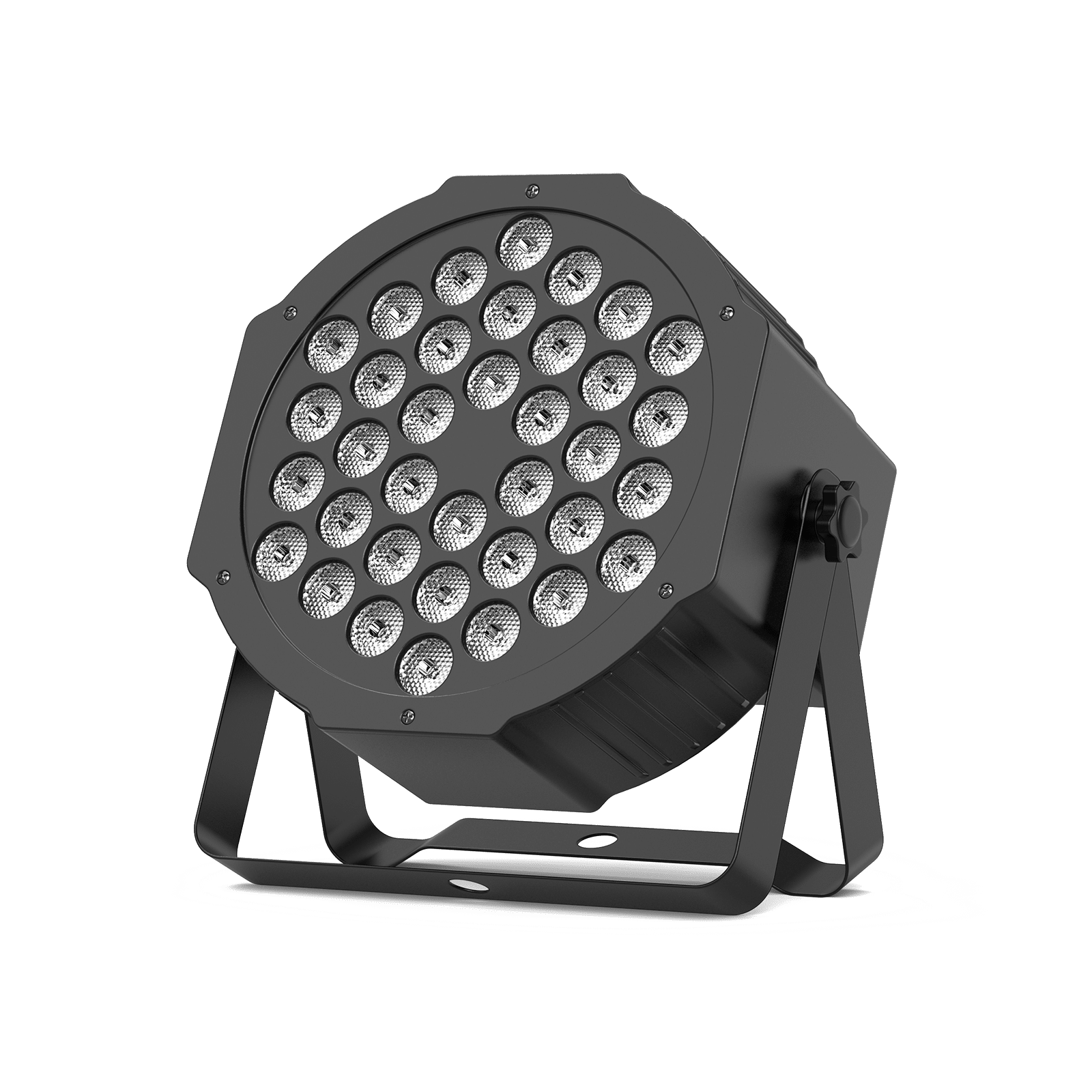 Black UKING ZQ01641 PAR light, 36 RGB LEDs, sturdy stand. Ideal for stage, events, and DJ lighting.