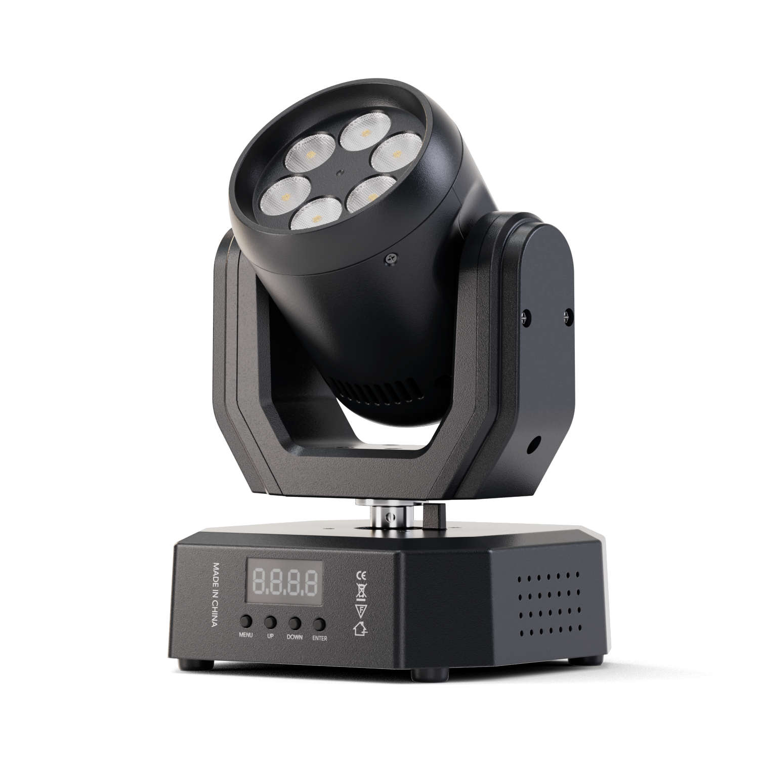 Black compact moving head light for DJ and stage lighting