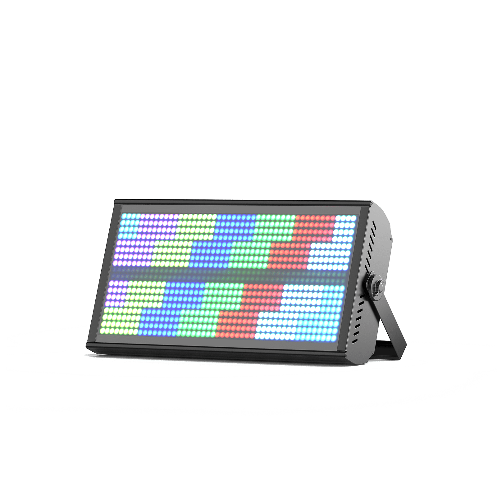 UKING ZQ06121 Retro Light with vibrant, dynamic multicolored LED display and black iron frame, ideal for stage lighting.