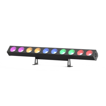 UKING ZQ06123 LED wash light bar, black, displaying 10 vibrant multicolored lights for dynamic stage and event lighting.