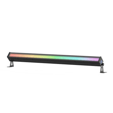 UKING ZQ06140 black aluminum IP65 waterproof RGB LED wash light bar, showcasing vibrant colors and sturdy mounting brackets.