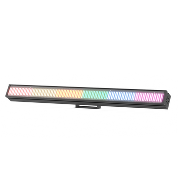 UKING ZQ06197 wash light, a sleek black aluminum stage fixture featuring 768 vibrant RGB LEDs with a dynamic color gradient.
