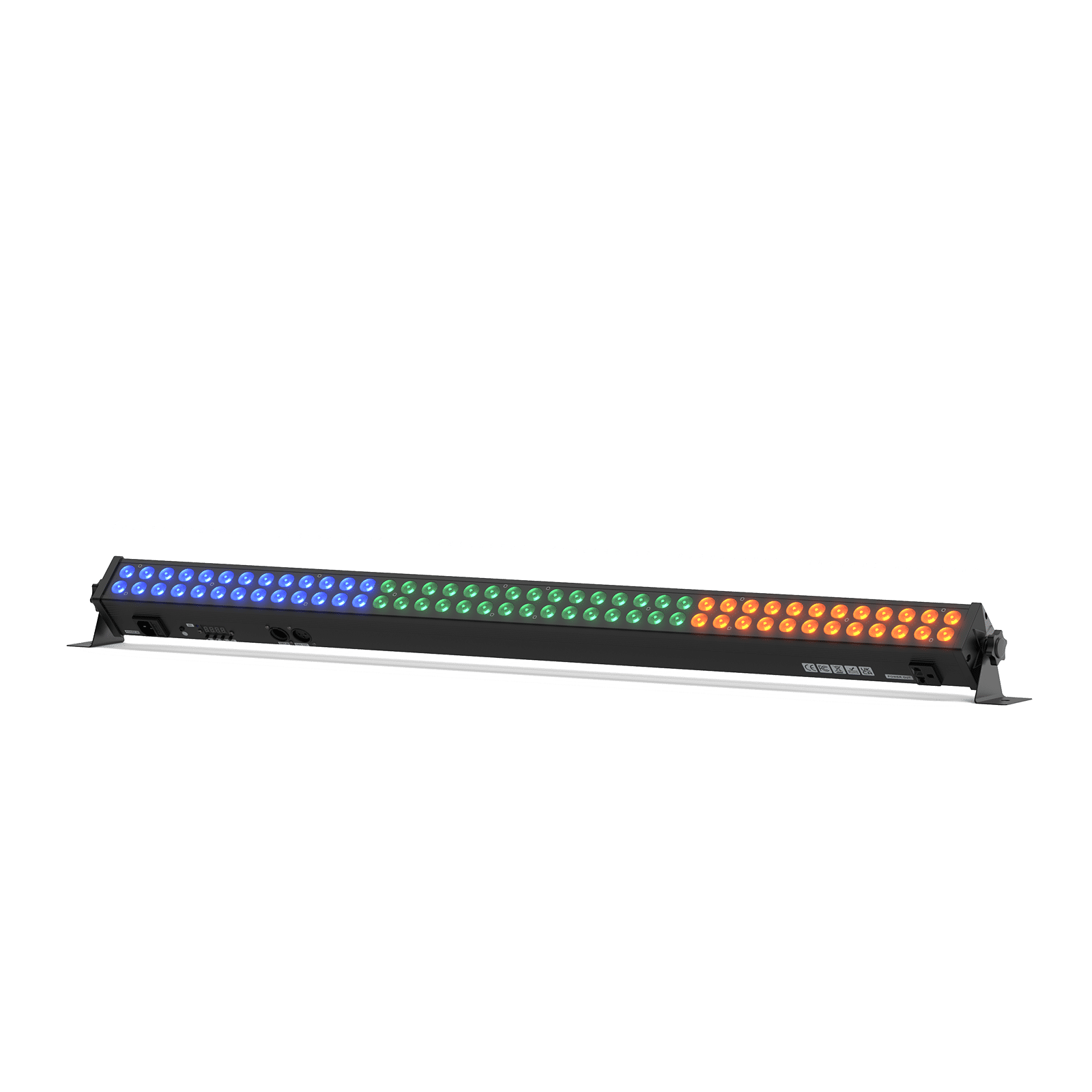 UKING ZQ06200 wash light bar, black, with blue, green, orange RGB LEDs. Designed for professional stage lighting.