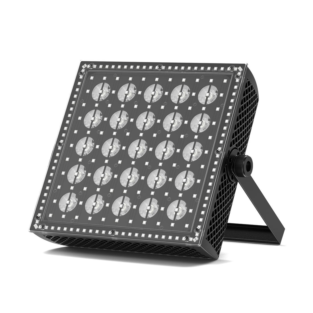 UKING ZQ06207 LED wash light with round black housing and colorful beam effect