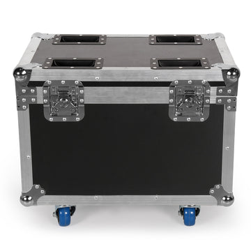 Sturdy black premium leather UKING ZQ02229 flight case with silver hardware, recessed handles, and durable wheels for travel.